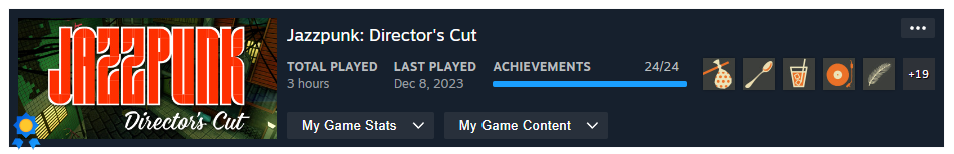 Jazzpunk, 24 achievements